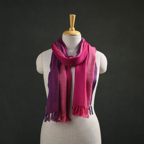 Pink - Double Shade Kumaun Handwoven Pure Merino Wool Stole 143