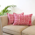 Pink Set of 2 Hand Batik Print Cotton Pillow Covers