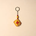 Yellow Handcrafted Phulkari Embroidered Keychain