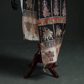 Multicolor - Mata Ni Pachedi Handpainted Natural Dyed Chanderi Silk Handloom Dupatta 20
