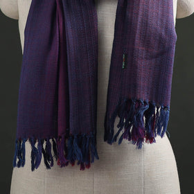 Purple - Double Shade Kumaun Handwoven Pure Merino Wool Stole 144