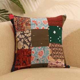 Buy Multicolor Handcrafted Cotton Patchwork Cushion Cover