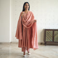 Buy Gulnaaz Grey Cotton Flared Kurta with Palazzo & Dupatta Set Online at iTokri.com