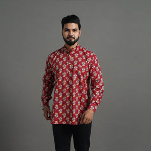 Kantha Stitch Cotton Short Jaipur Kurta for Men 05