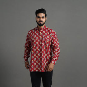 Cotton Kurta For Men - Buy Kantha Stitch Short Kurta For Men Online | iTokri