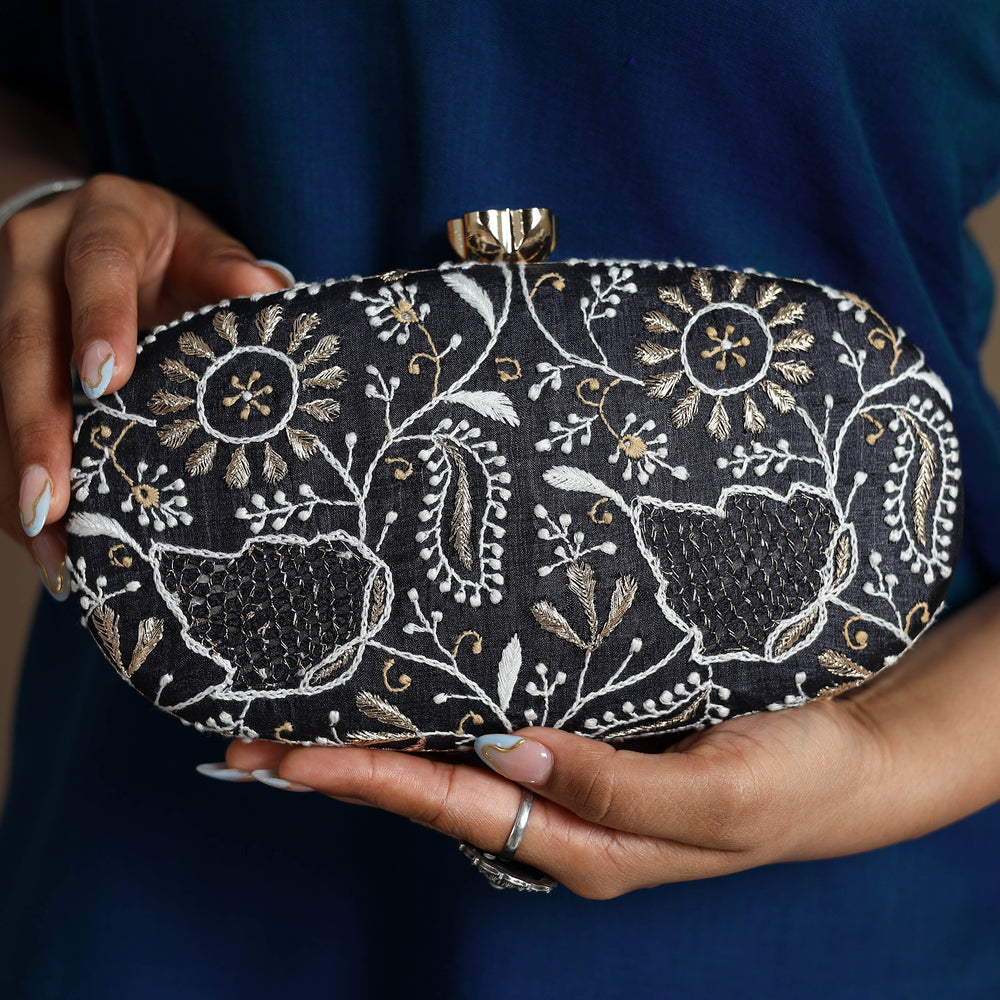 Chikankari Embroidery Clutch / Sling Bag