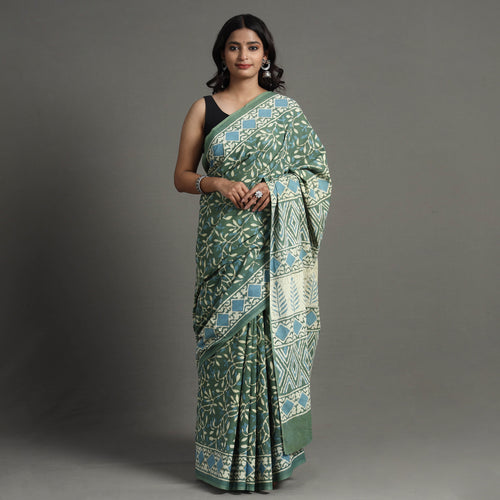 block printed saree