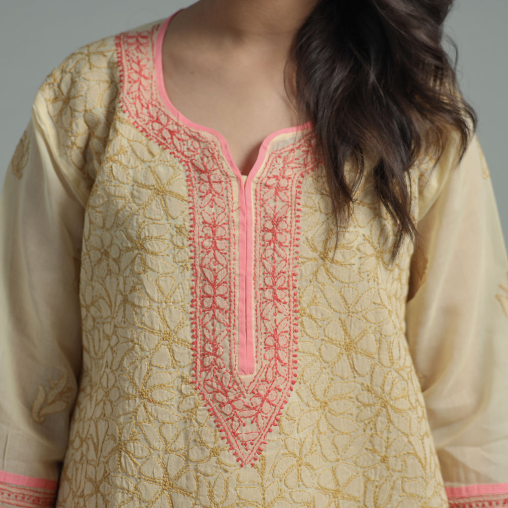 chikankari embroidered kurta