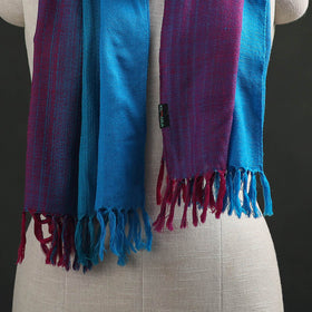 Multicolor - Double Shade Kumaun Handwoven Pure Merino Wool Stole 145