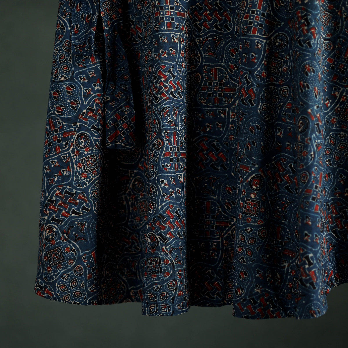 Ajrakh Hand Block Print Cotton Wrap Around Skirt 06