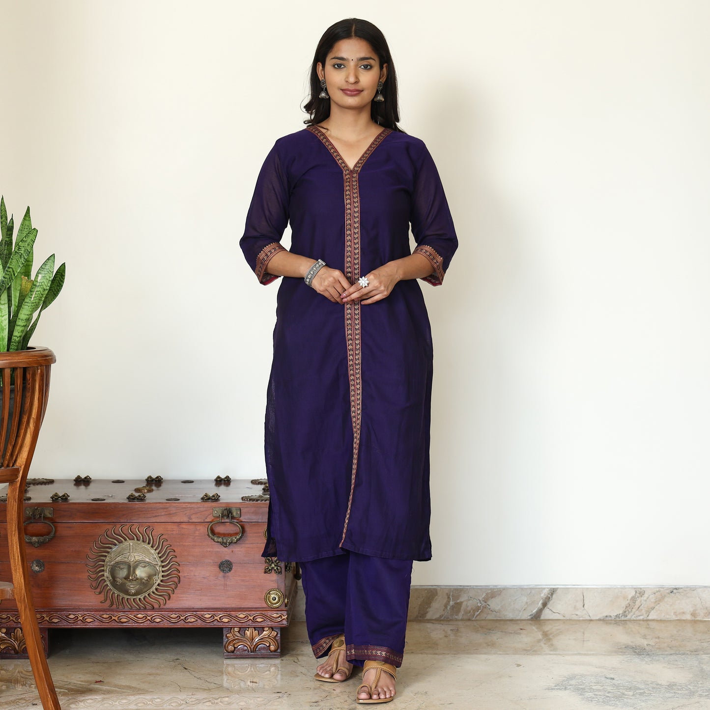 Dharwad Cotton Kurta with Palazzo & Dupatta Set 11