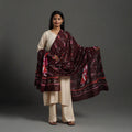 Maroon - cotton hand batik dupatta 47 - handcrafted