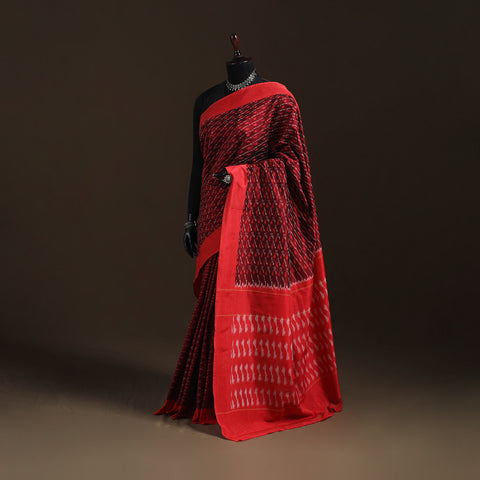 Pochampally Ikat Weave Mercerised Cotton Saree 08