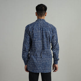 Indigo Block Printed Shirt