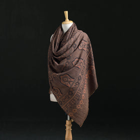 Ajrakh Hand Block Print Natural Dyed Handwoven Acrylic Wool Shawl 27