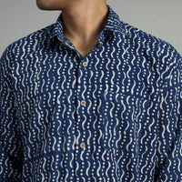 Indigo Block Printed Shirt