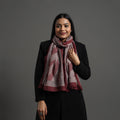 Maroon - bagh hand printed merino woollen stole 02