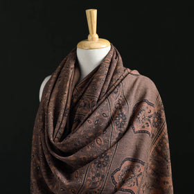 Ajrakh Hand Block Print Natural Dyed Handwoven Acrylic Wool Shawl 27