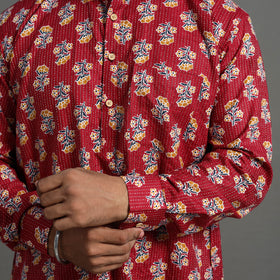 Cotton Kurta For Men - Buy Kantha Stitch Short Kurta For Men Online | iTokri
