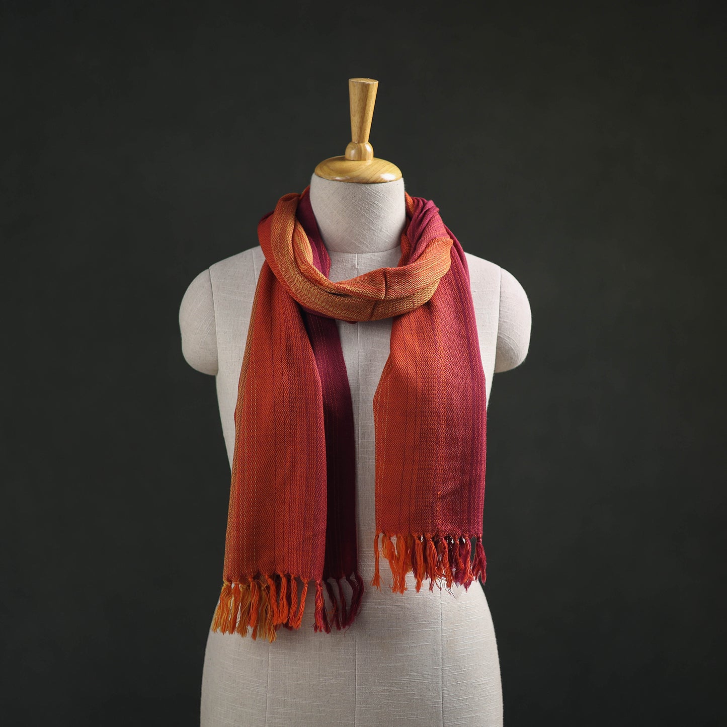 Multicolor - Double Shade Kumaun Handwoven Pure Merino Wool Stole 146