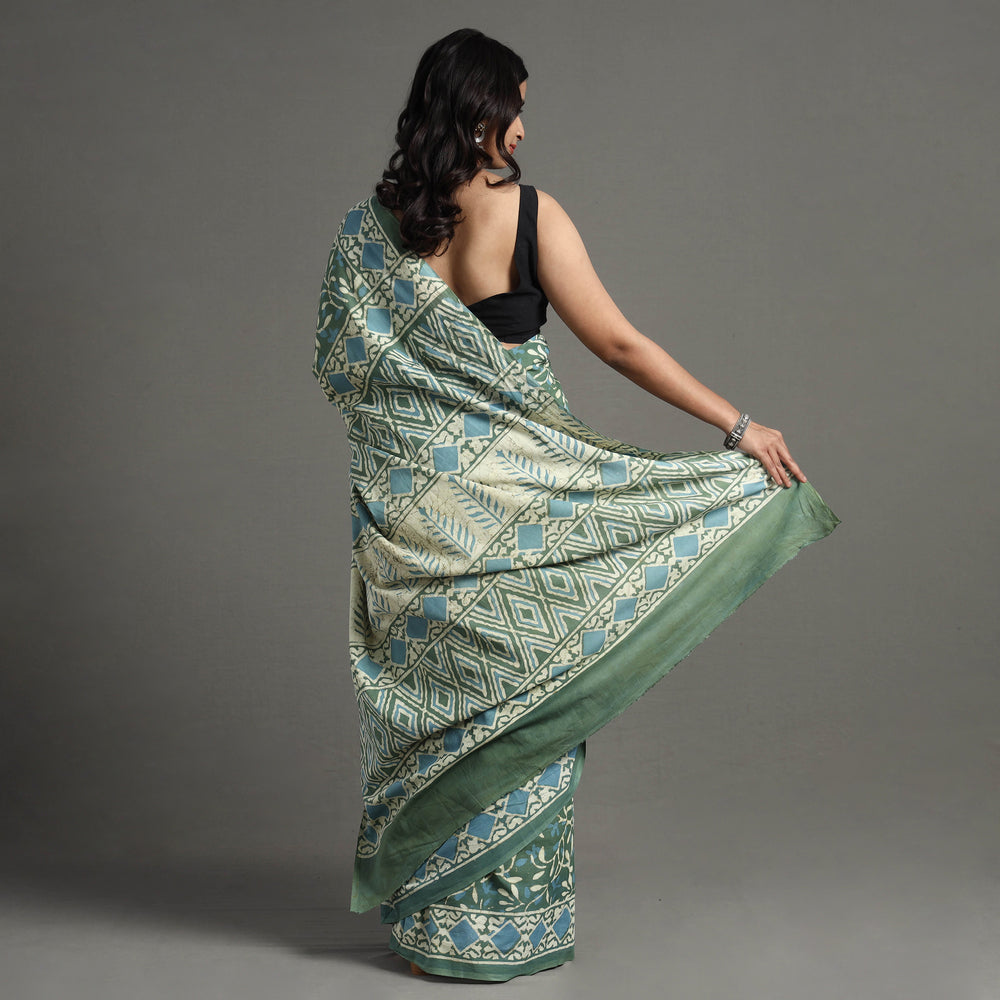 block printed saree