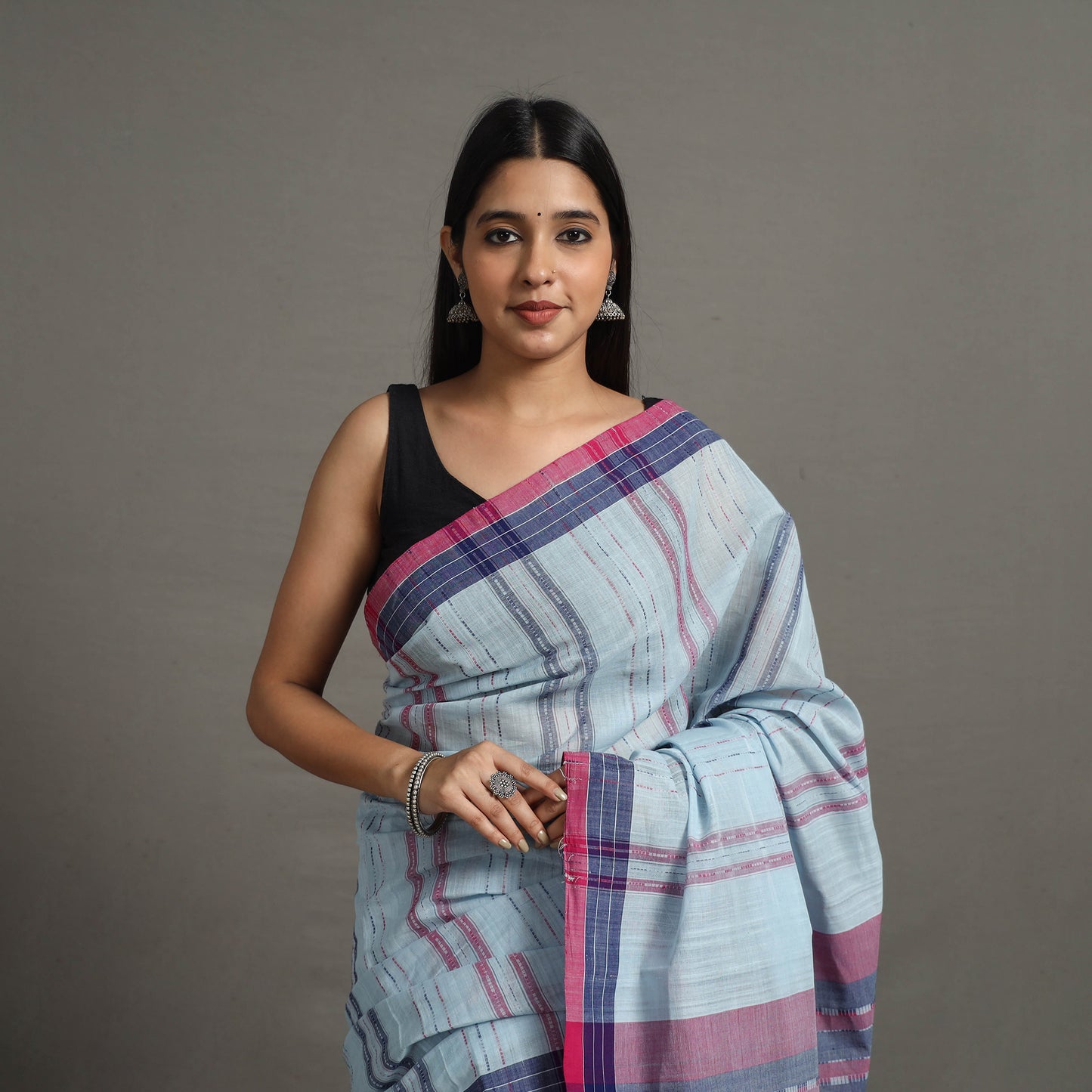 Blue - Ballakammi Cotton Handloom Saree 69