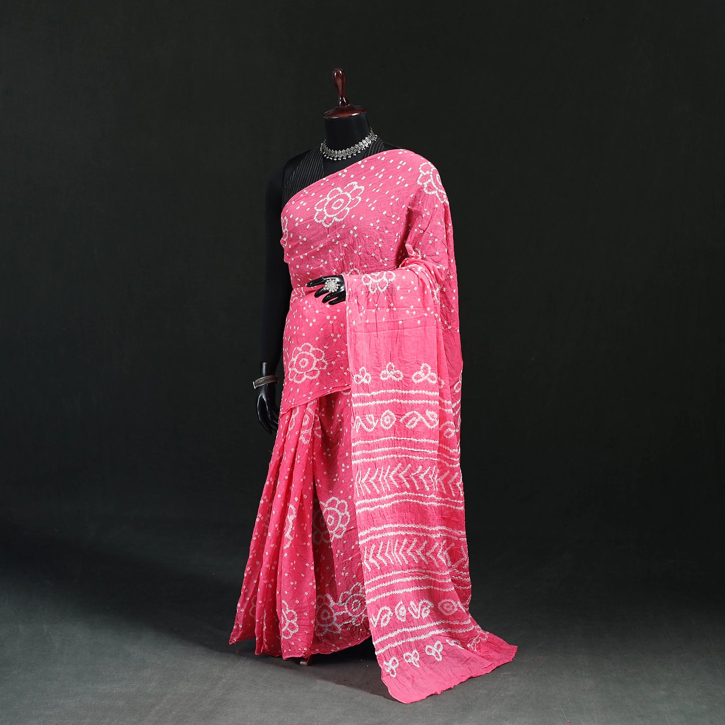 Kutch Bandhani Tie-Dye Cotton Saree 61