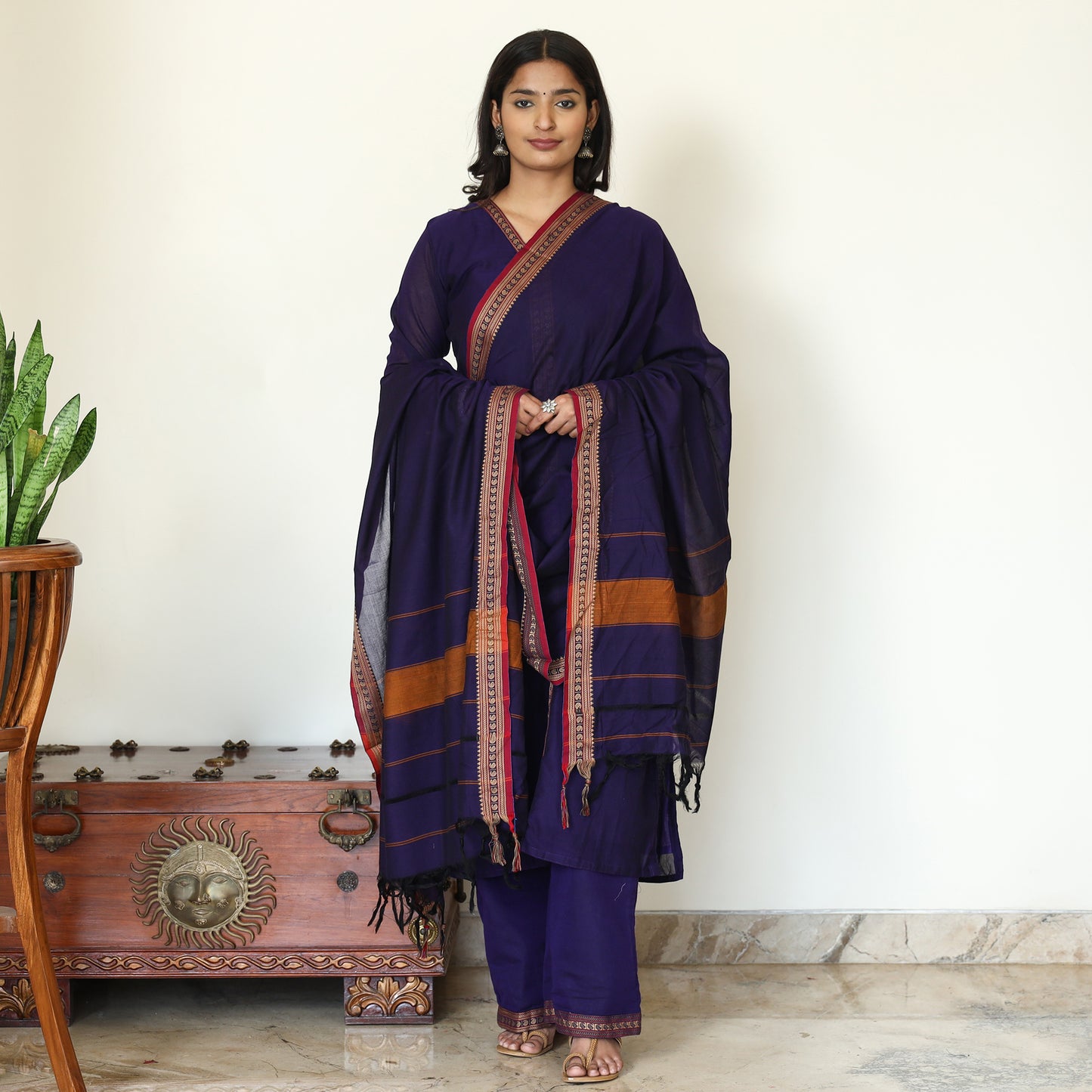 Dharwad Cotton Kurta with Palazzo & Dupatta Set 11