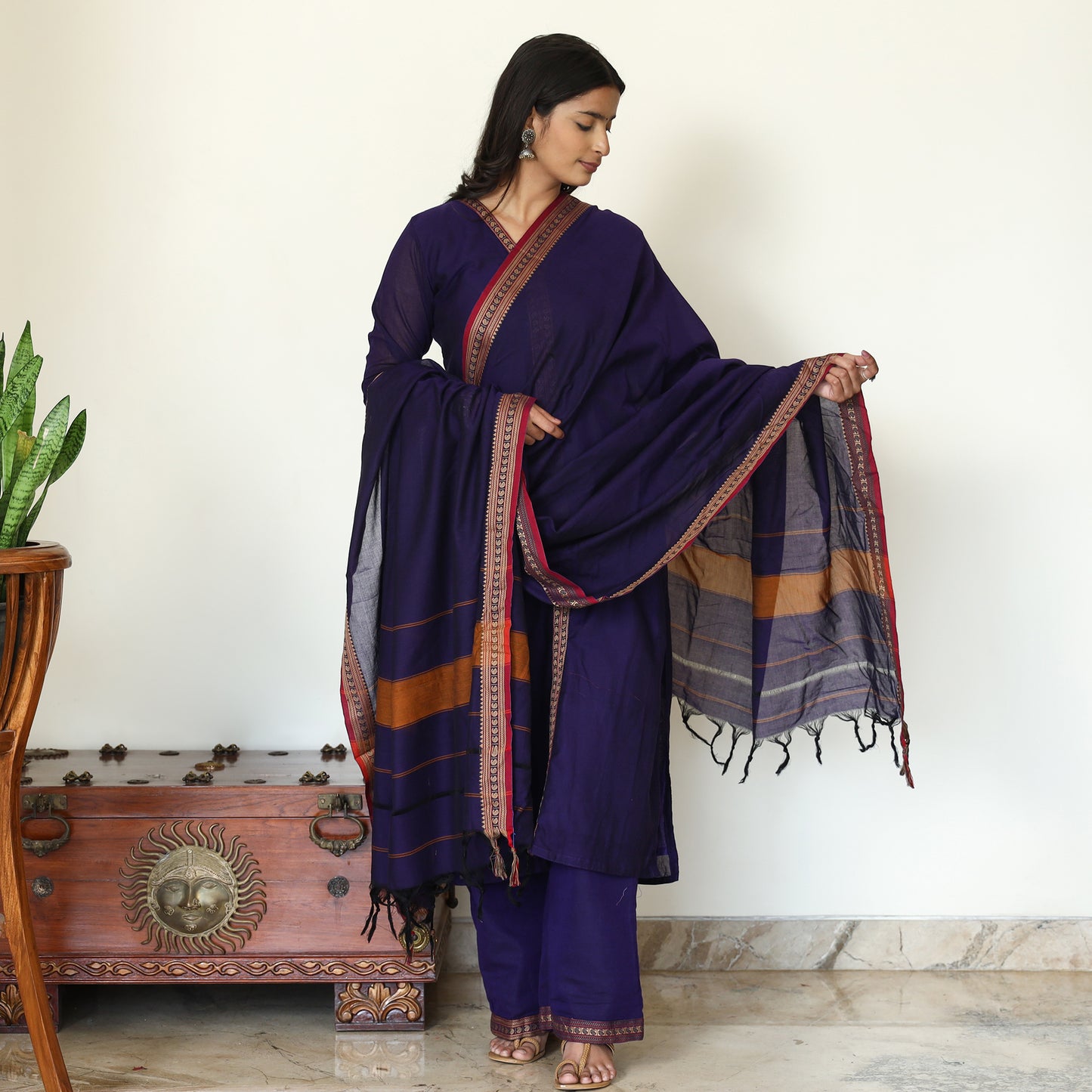 Dharwad Cotton Kurta with Palazzo & Dupatta Set 11
