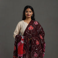 Maroon - Cotton Hand Batik Print Dupatta 48