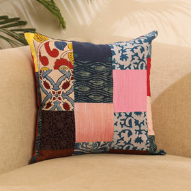 Buy Multicolor Handcrafted Cotton Patchwork Cushion Cover