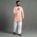 Buy Handloom Cotton Stripe Men Short Kurta Online at iTokri.com