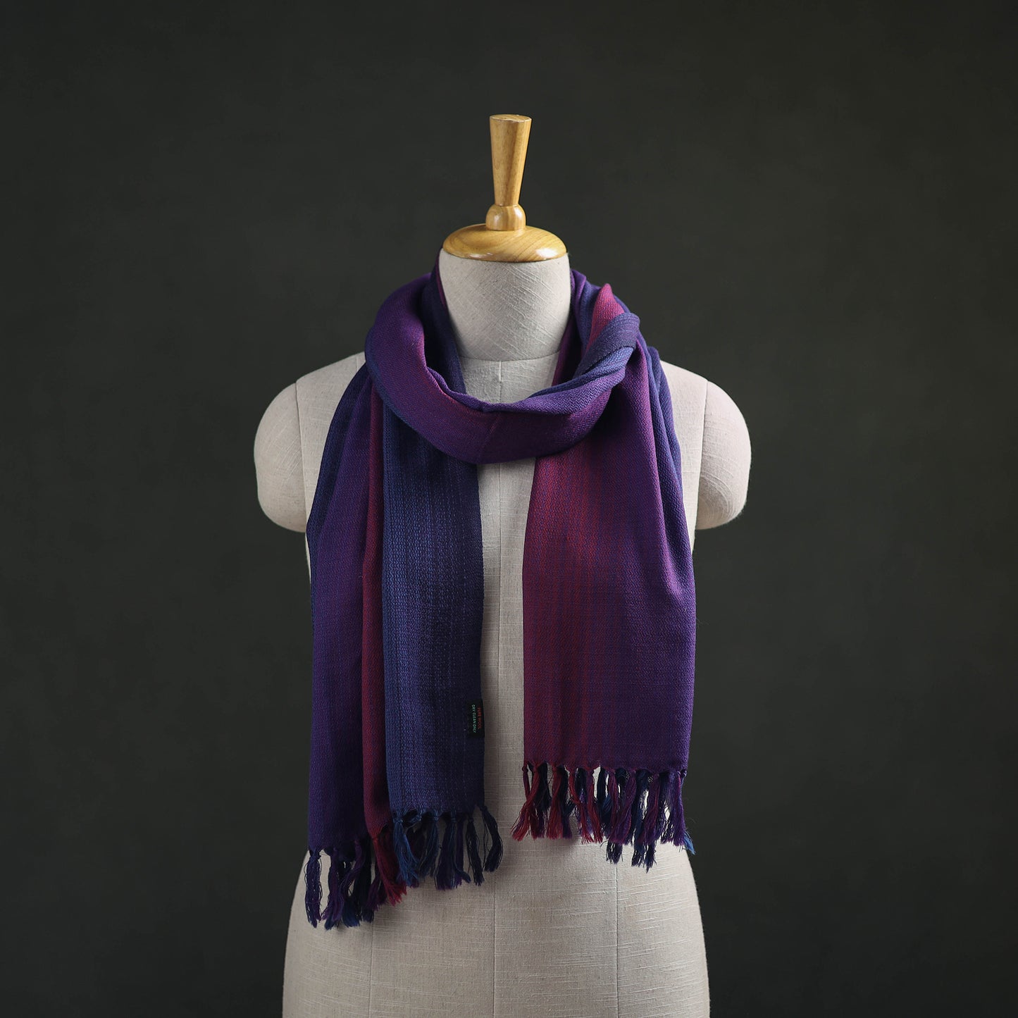 Multicolor - Double Shade Kumaun Handwoven Pure Merino Wool Stole 148