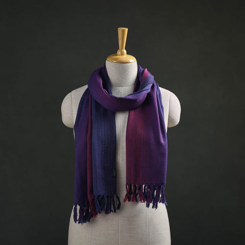 Multicolor - Double Shade Kumaun Handwoven Pure Merino Wool Stole 148