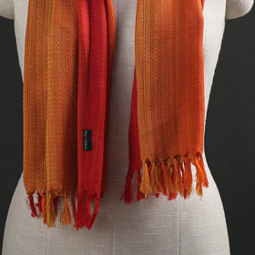 Orange - Double Shade Kumaun Handwoven Pure Merino Wool Stole 149