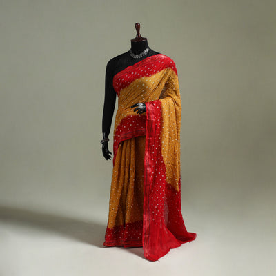 Kutch Tie-Dye Bandhani Cotton Saree with Blouse Piece 49