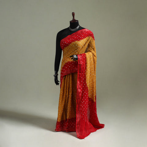 Kutch Tie-Dye Bandhani Cotton Saree with Blouse Piece 49