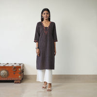 Block Printed Cotton Straight Ajrakh Kurta 31