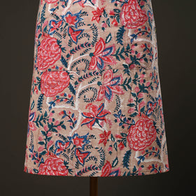 Pink Sanganeri Block Print Cotton Apron with Pocket