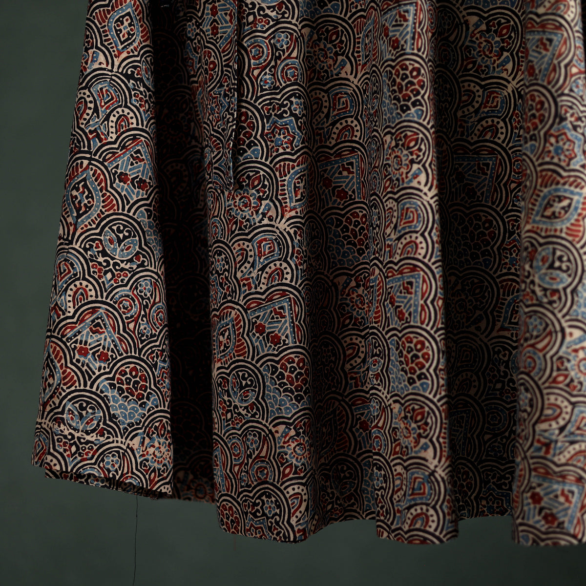 Ajrakh Hand Block Print Cotton Wrap Around Skirt 08