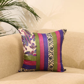 Buy Multicolor Printed Tussar Silk Cushion Cover