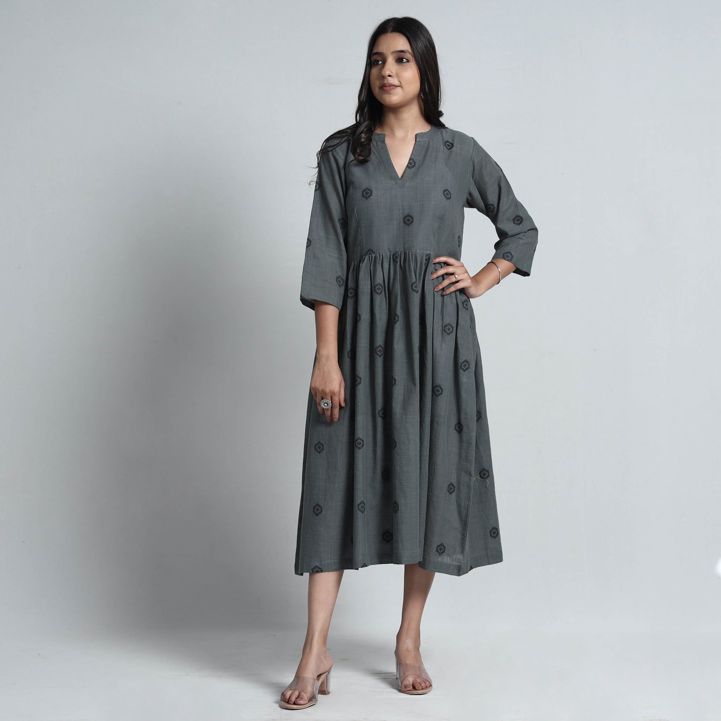 jacquard cotton dress