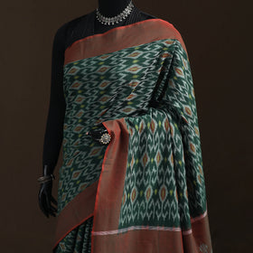 Pochampally Ikat Weave Mercerised Cotton Saree 09