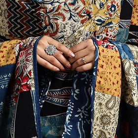 Multicolor - indigo cotton reversible patchwork dupatta 10