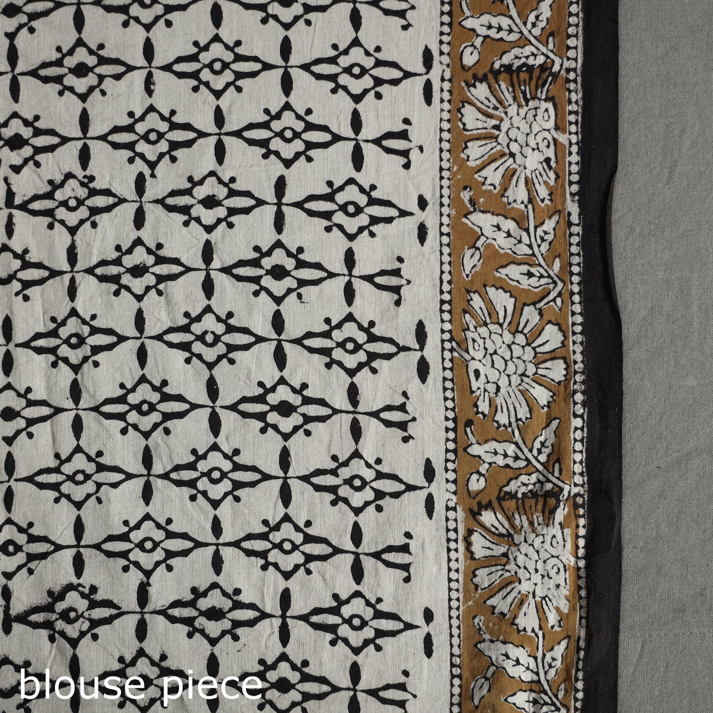 Black - Bagru Hand Block Printed Mul Cotton Natural Dyed Saree 19