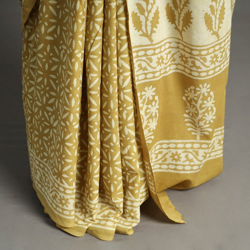 block printed saree