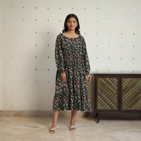 Multicolor - Block Printed Cotton Fit & Flare Jahota Dress 01