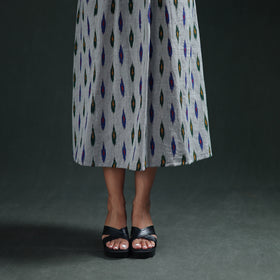 Pochampally Ikat Cotton Sleeveless Flared Long Dress for Women 19