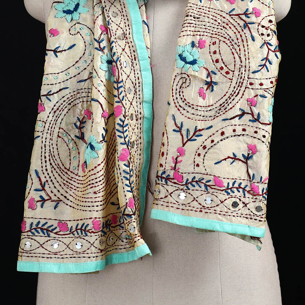 Ranihati Chanderi Silk Hand Embroidered Stole 01