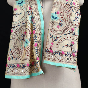 Ranihati Chanderi Silk Hand Embroidered Stole 01